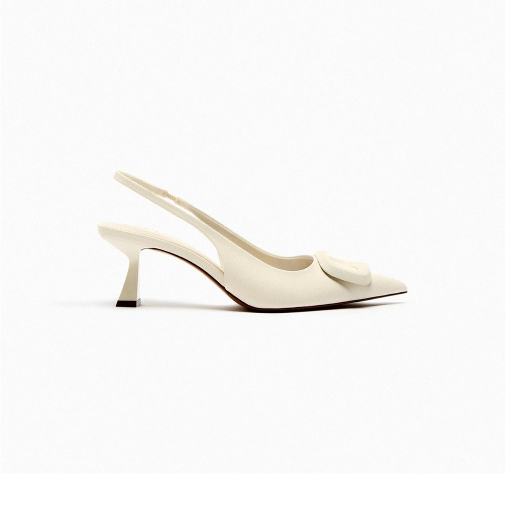 Zara Cream Slingback Heels